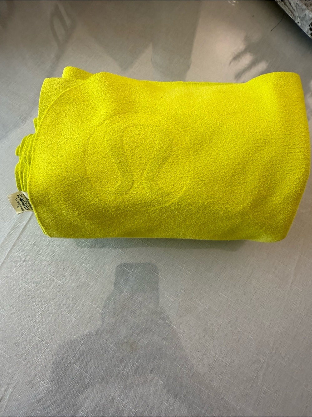 Lululemon Bright Yellow large yoga mat Towel with Subtle Logo